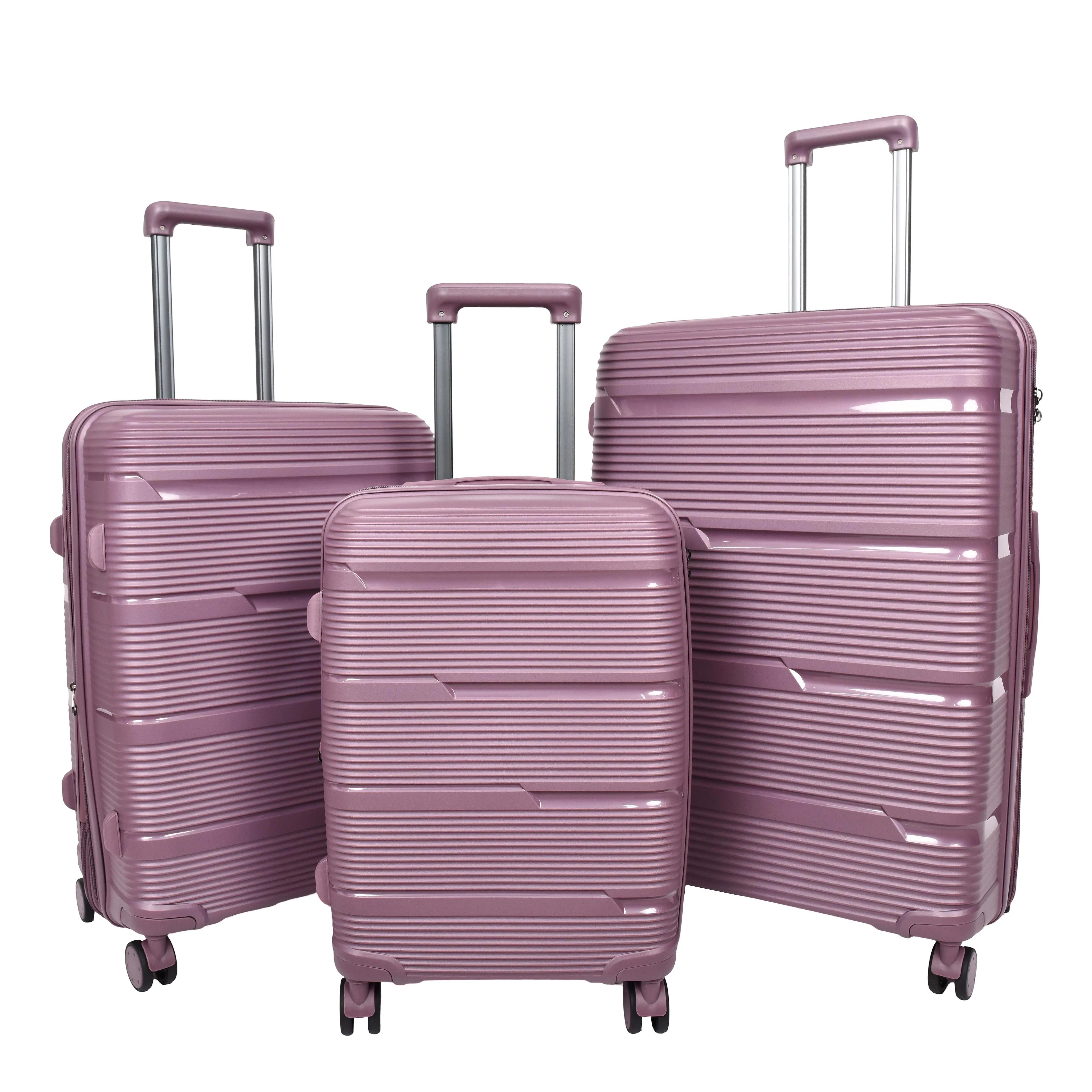 DR690 Four Wheel Expandable Suitcase Hard Shell Luggage Purple