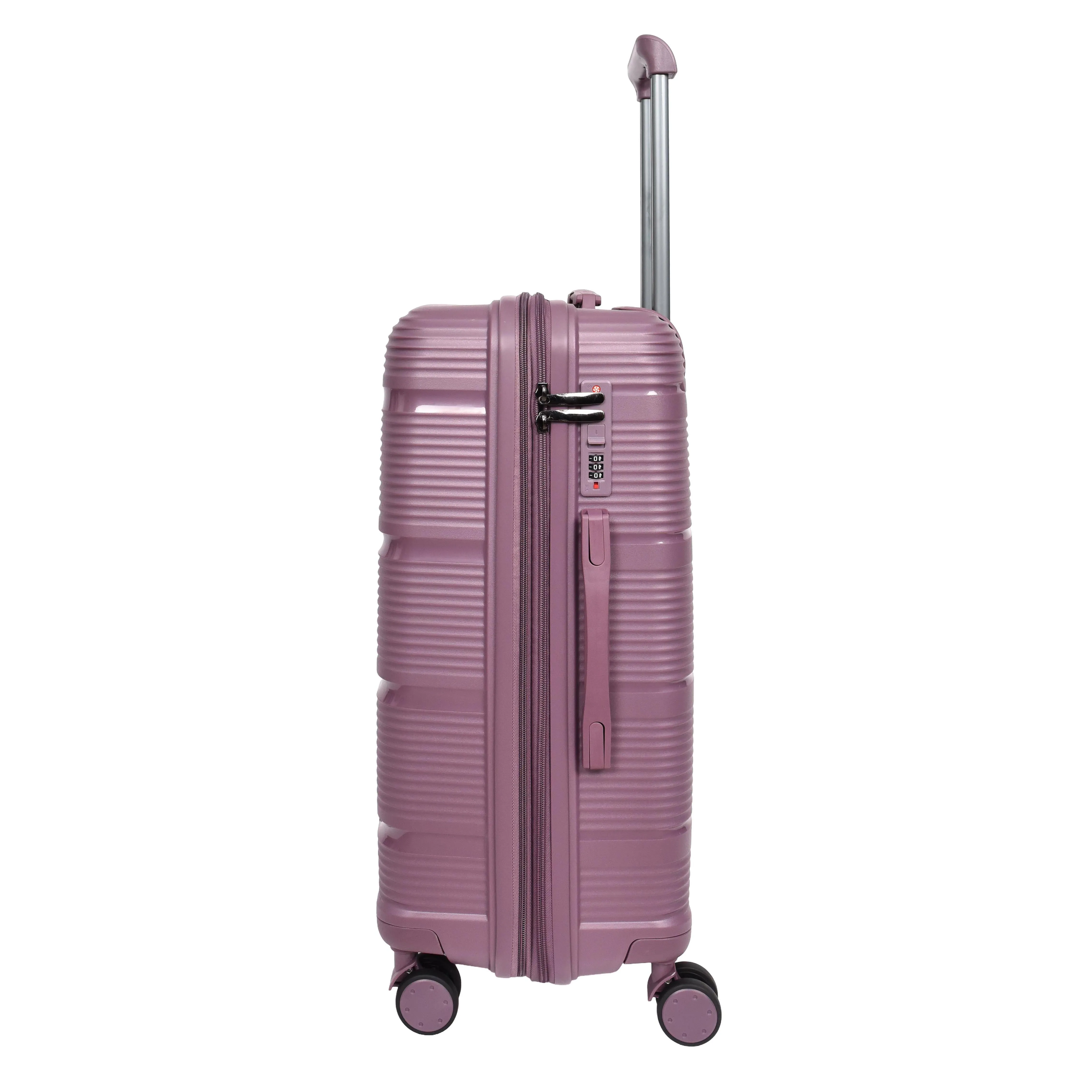 DR690 Four Wheel Expandable Suitcase Hard Shell Luggage Purple