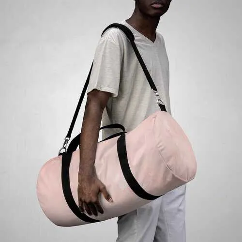 Duffel Bags, Peach Marble Graphic Style Duffel Bag