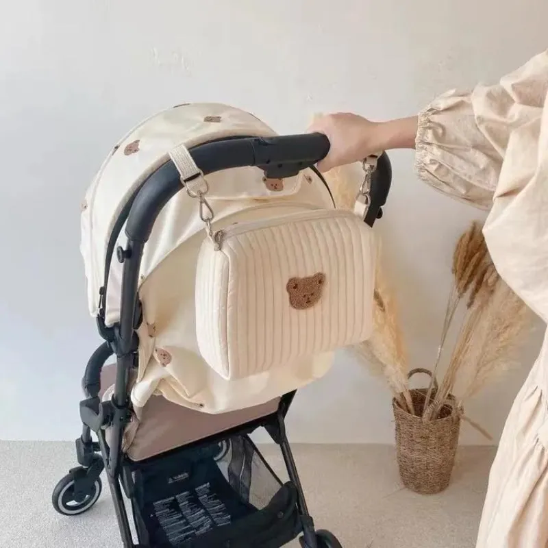 Embroidered Pattern Baby Stroller Organizer Bags