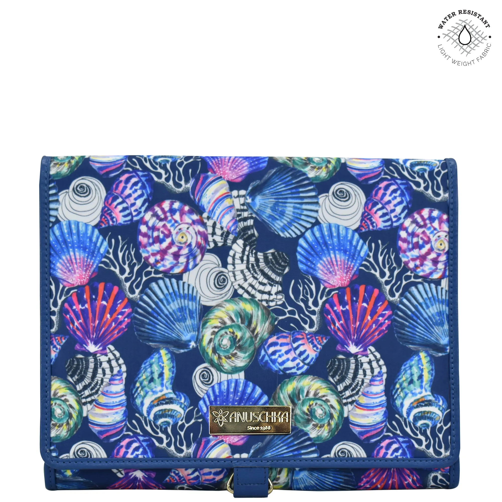 Fabric with Leather Trim Toiletry Case - 13001
