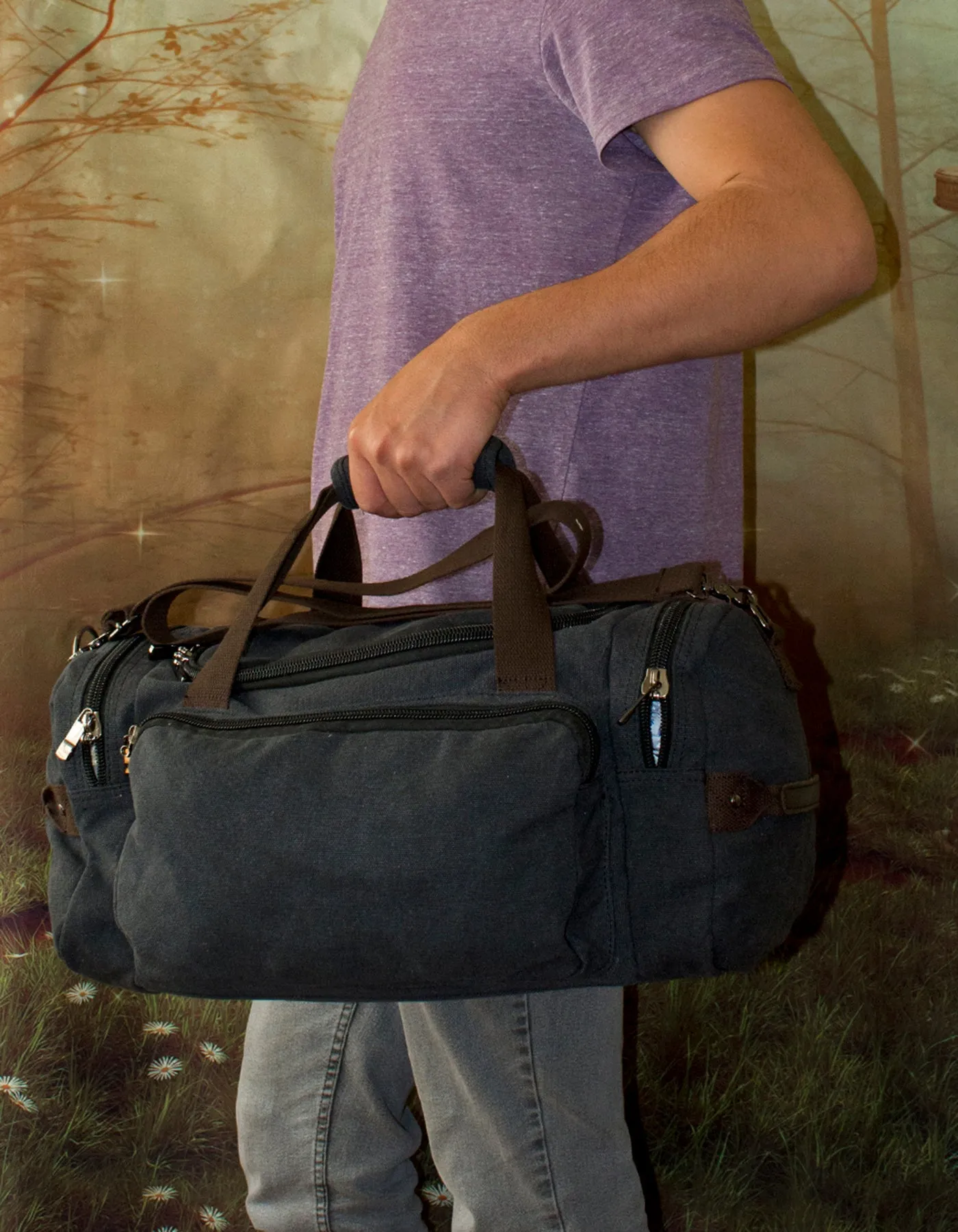 Fino SK-8830 Overnight Hand & Shoulder Washed Canvas Duffel Bag