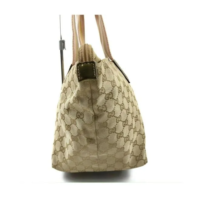 Gucci Gg Supreme Guccissima Canvas Leather With Sherry Stripe Straps Tan G Print Pink Bronze