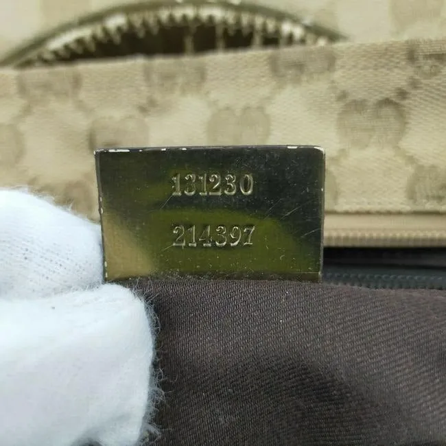 Gucci Gg Supreme Guccissima Canvas Leather With Sherry Stripe Straps Tan G Print Pink Bronze