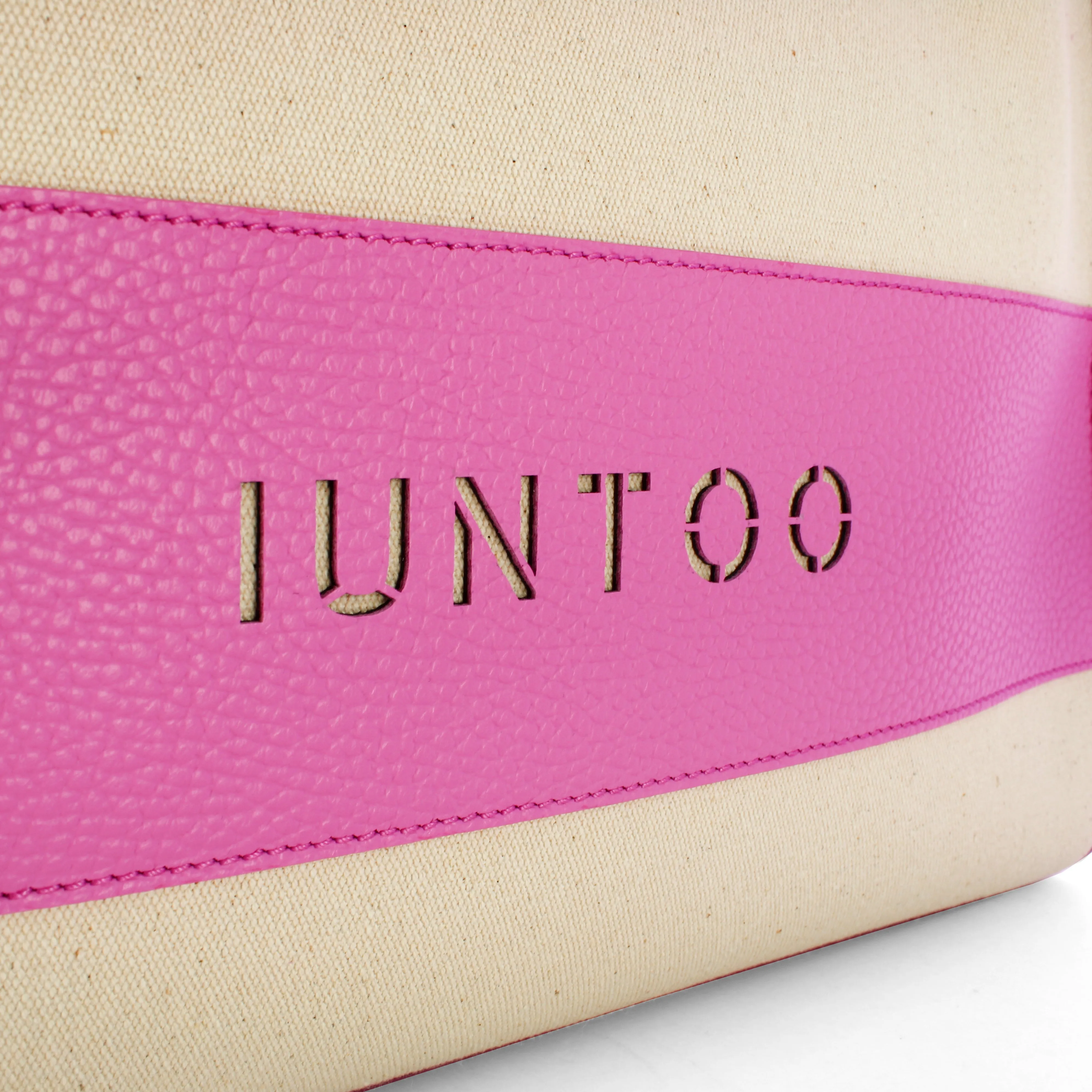 Iuntoo - Essenziale Canvas Naturale Rosa Large Tote - 105001 - NATURALE/ROSA