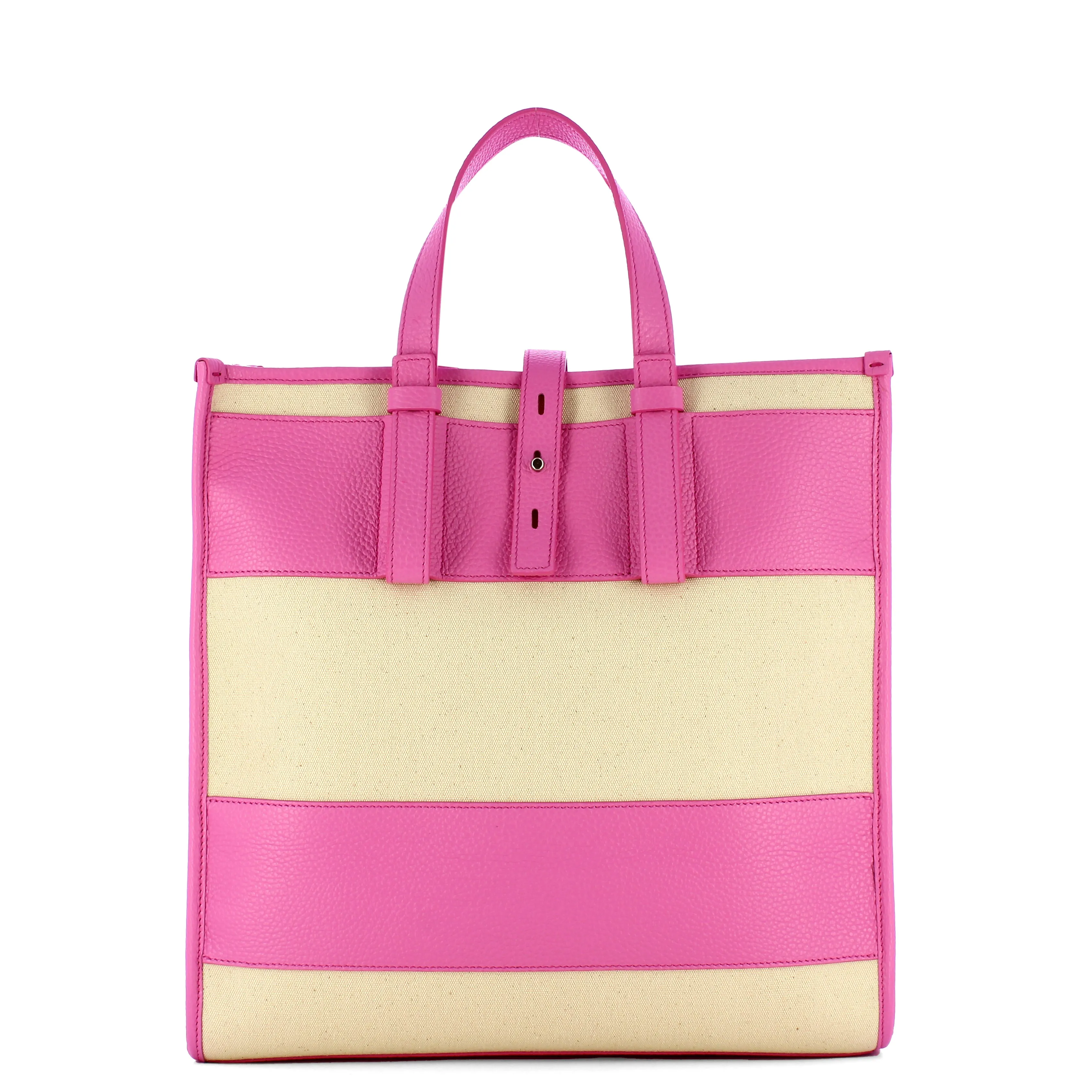 Iuntoo - Essenziale Canvas Naturale Rosa Large Tote - 105001 - NATURALE/ROSA