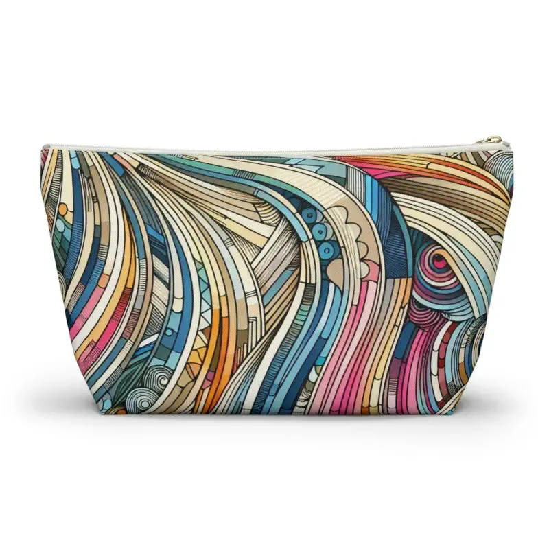 Jet Set Chic Shimmer Stripes Travel Pouches