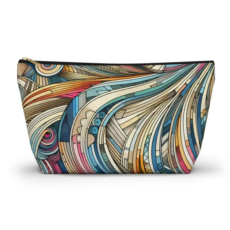 Jet Set Chic Shimmer Stripes Travel Pouches