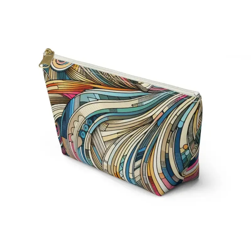 Jet Set Chic Shimmer Stripes Travel Pouches