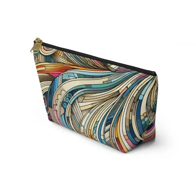 Jet Set Chic Shimmer Stripes Travel Pouches