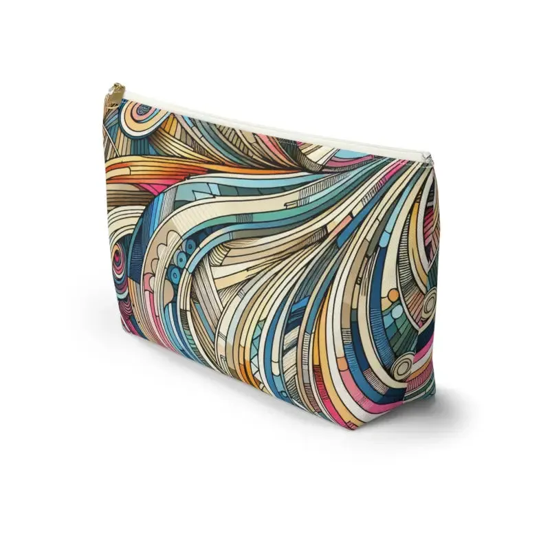 Jet Set Chic Shimmer Stripes Travel Pouches