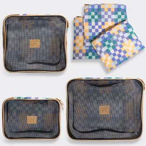 Kids Travel Luggage Organizer Pods 6 piece set | Checker Jet