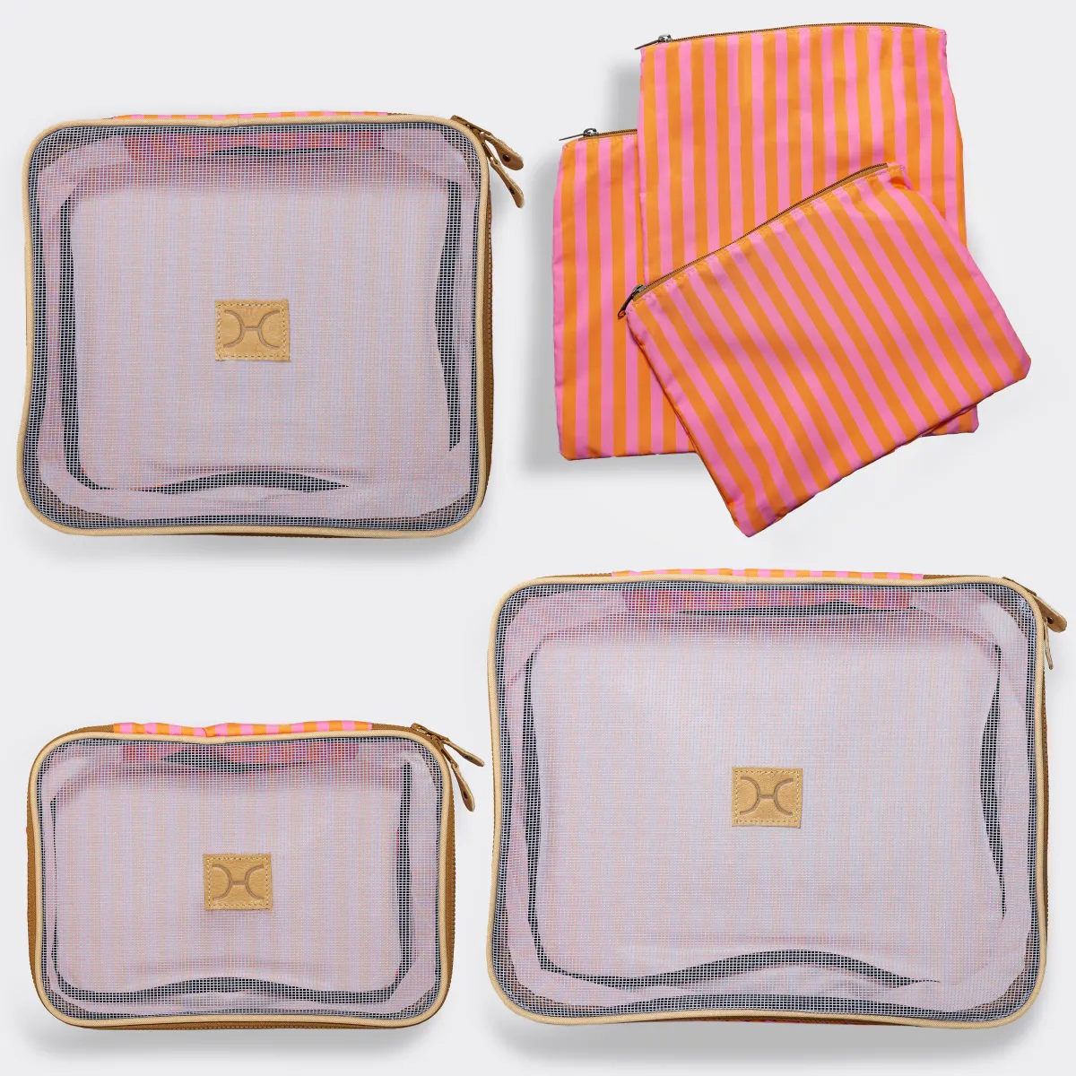 Kids Travel Luggage Organizer Pods 6 piece set | Linear Preppy