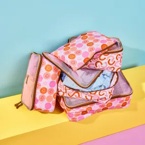 Kid's Travel Luggage Organizer Pods 6 piece set | Smiley Blush