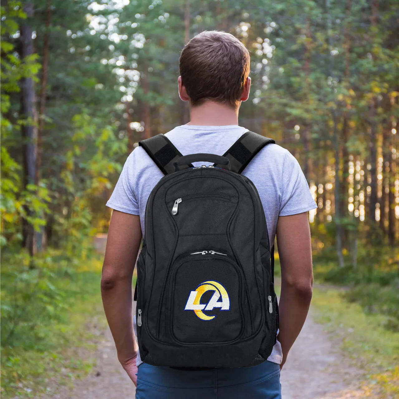LA Rams Backpack | Los Angeles Rams Laptop Backpack- Black