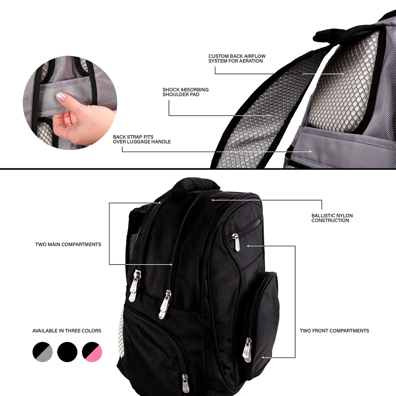 LA Rams Backpack | Los Angeles Rams Laptop Backpack- Black