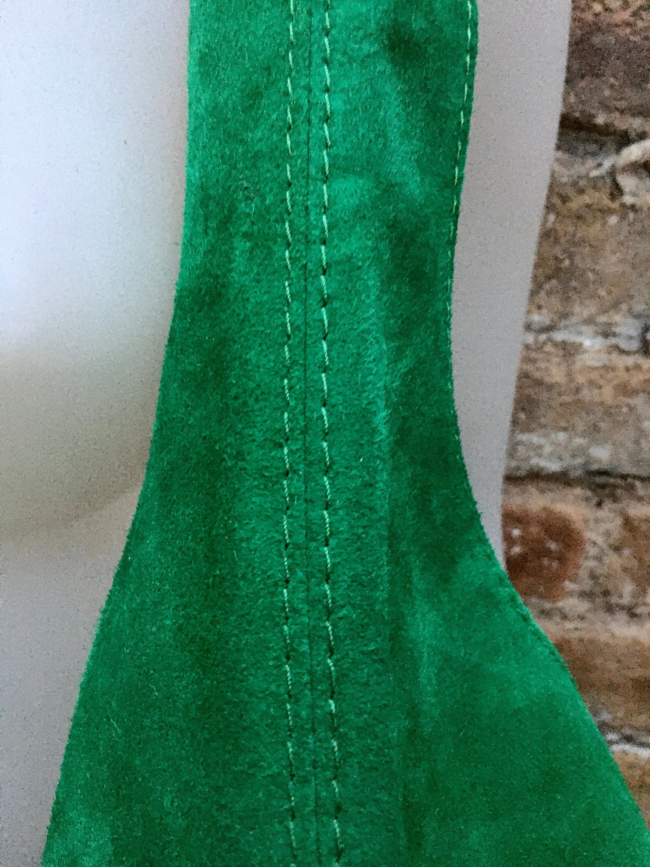 Large TOTE leather bag in GREEN . Genuine leather SLOUCH bag. Boho bag. Laptop bags in suede.Large suede leather bag.Green suede shopper bag