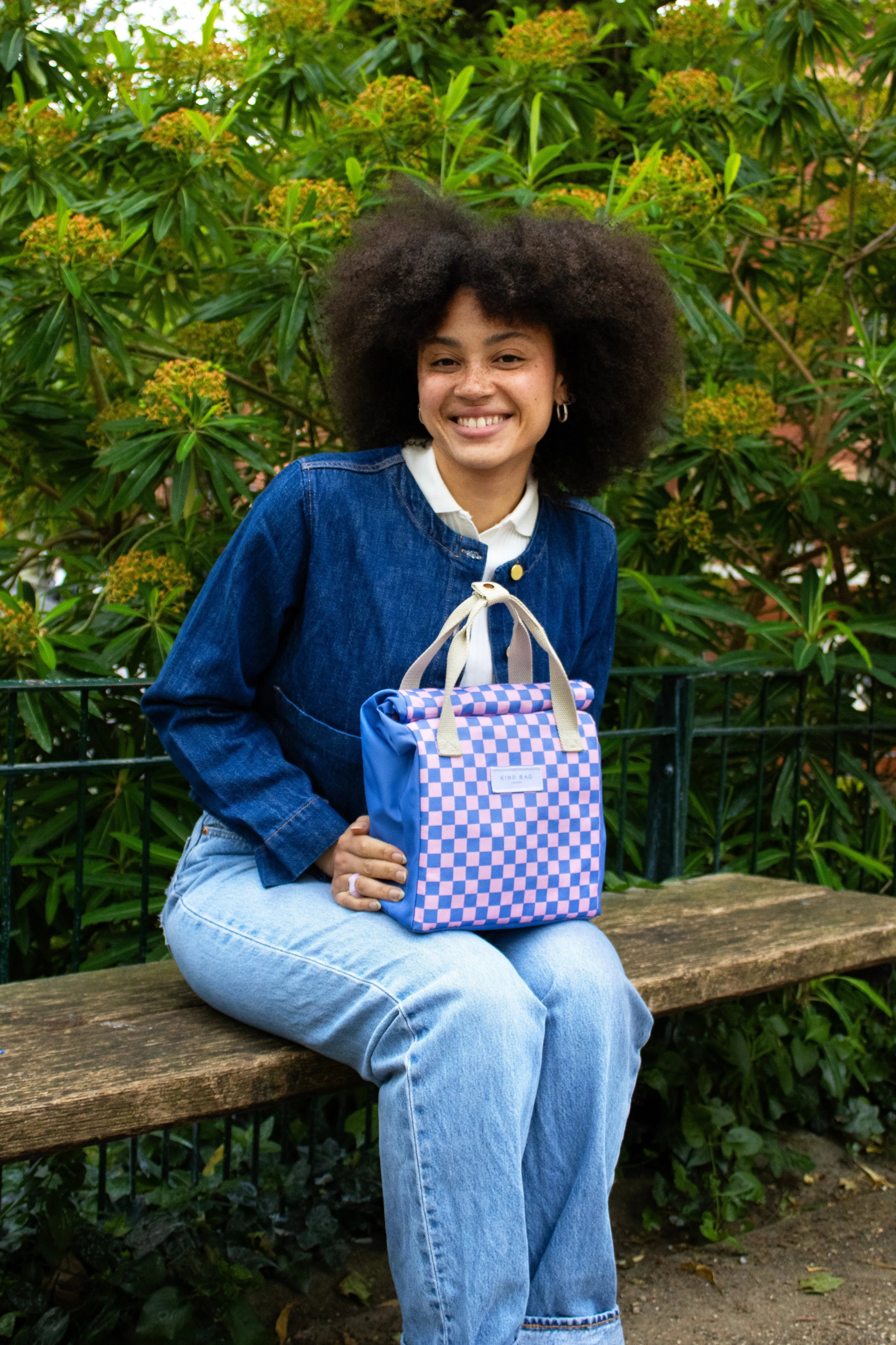 Lunch Bag | Checkerboard Blue & Pink