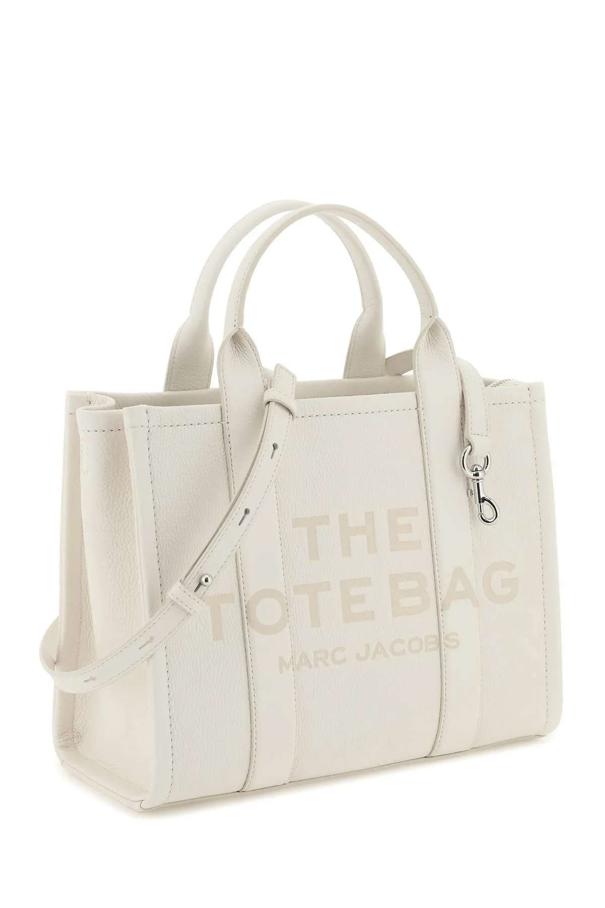 Marc jacobs the leather small tote bag H004L01PF21 COTTON SILVER