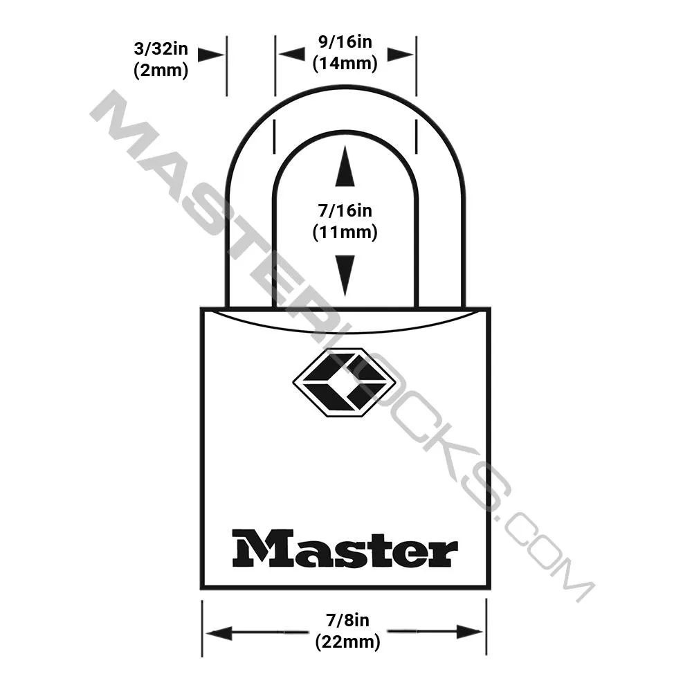 Master Lock 4683Q Solid Metal TSA-Accepted Luggage Lock; 4 Pack 7/8in (22mm) Wide