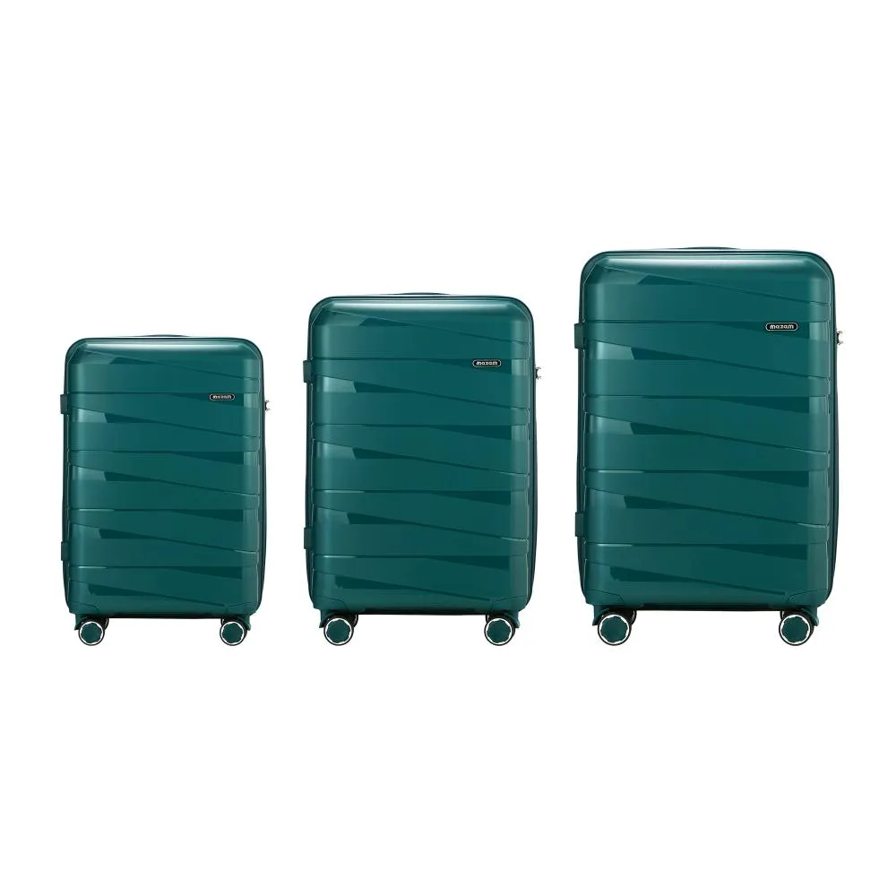 Mazam 3PCS Luggage Set Travel TSA Lock PP Case Green
