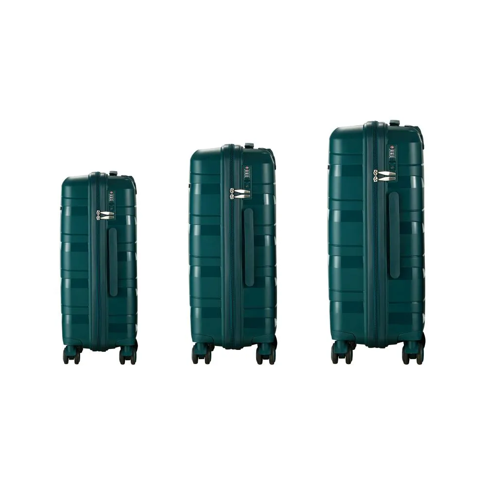Mazam 3PCS Luggage Set Travel TSA Lock PP Case Green