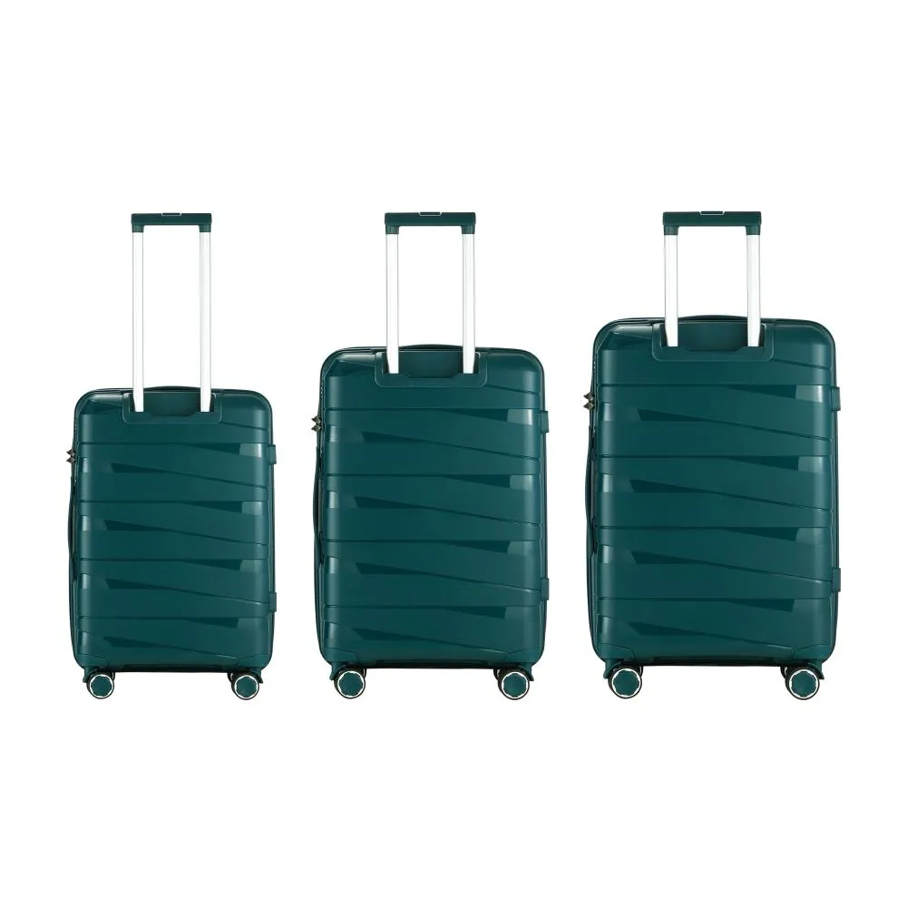 Mazam 3PCS Luggage Set Travel TSA Lock PP Case Green