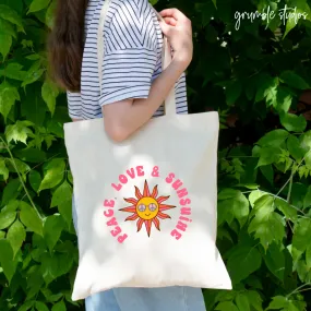 Peace Love and Sunshine Fairtrade Tote Bag