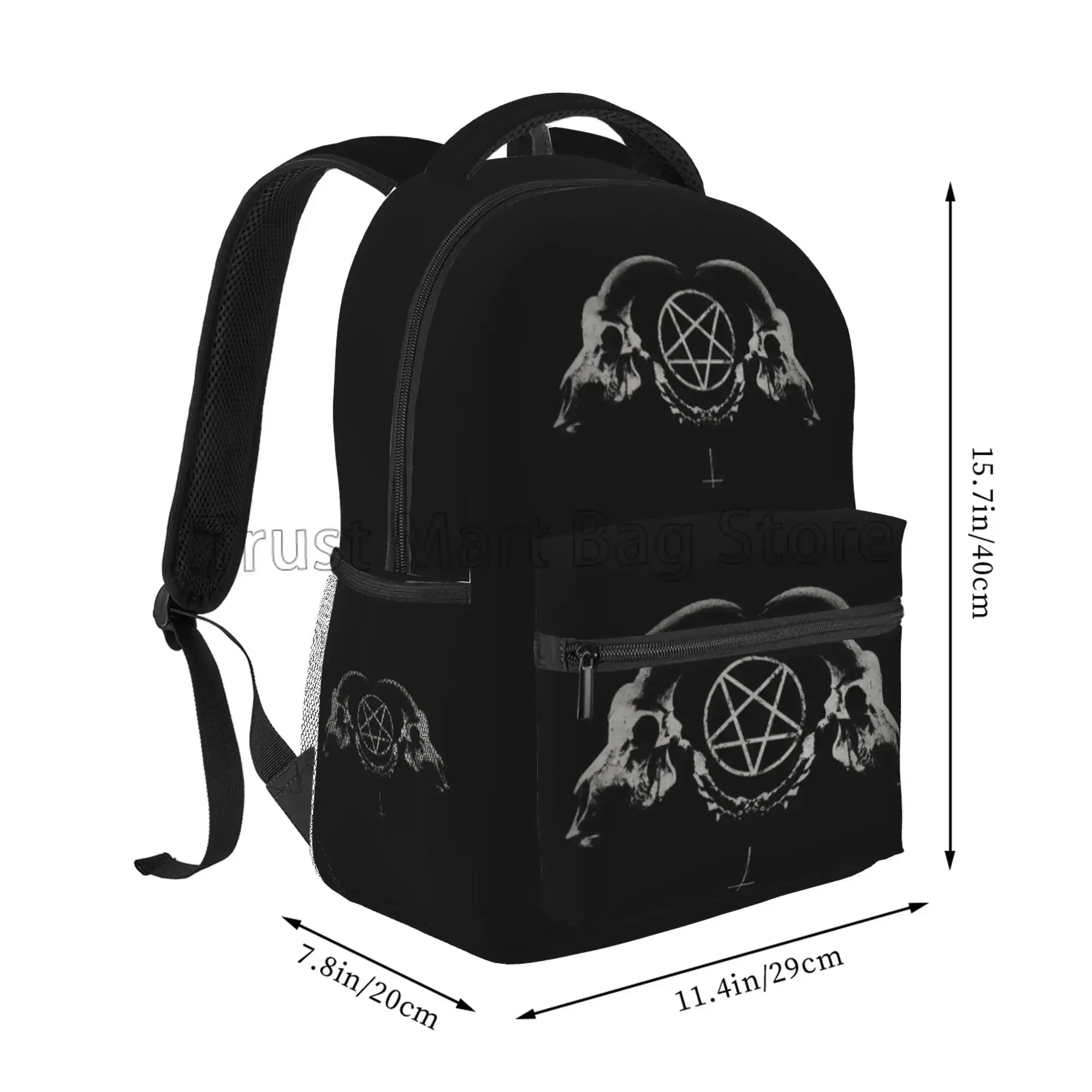 Pentagram Satanic Occult Church of Satan Goat Goth Laptop Backpacks | Student School Book Bag Travel Hiking Camping Daypack