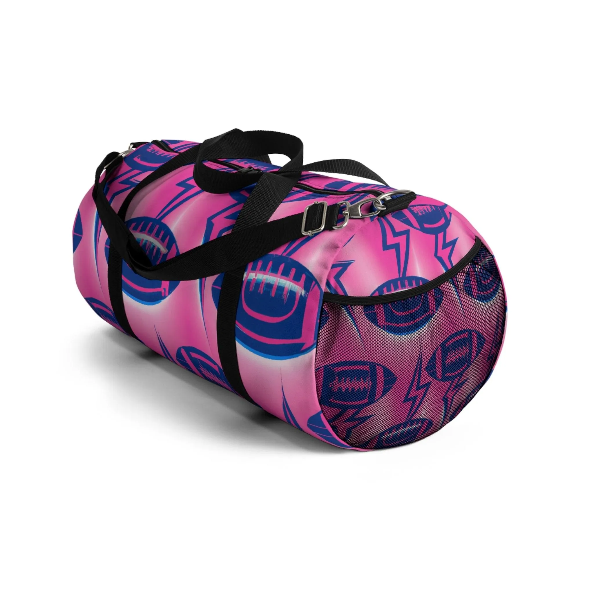 Pink American Football Lightning Duffel Bag