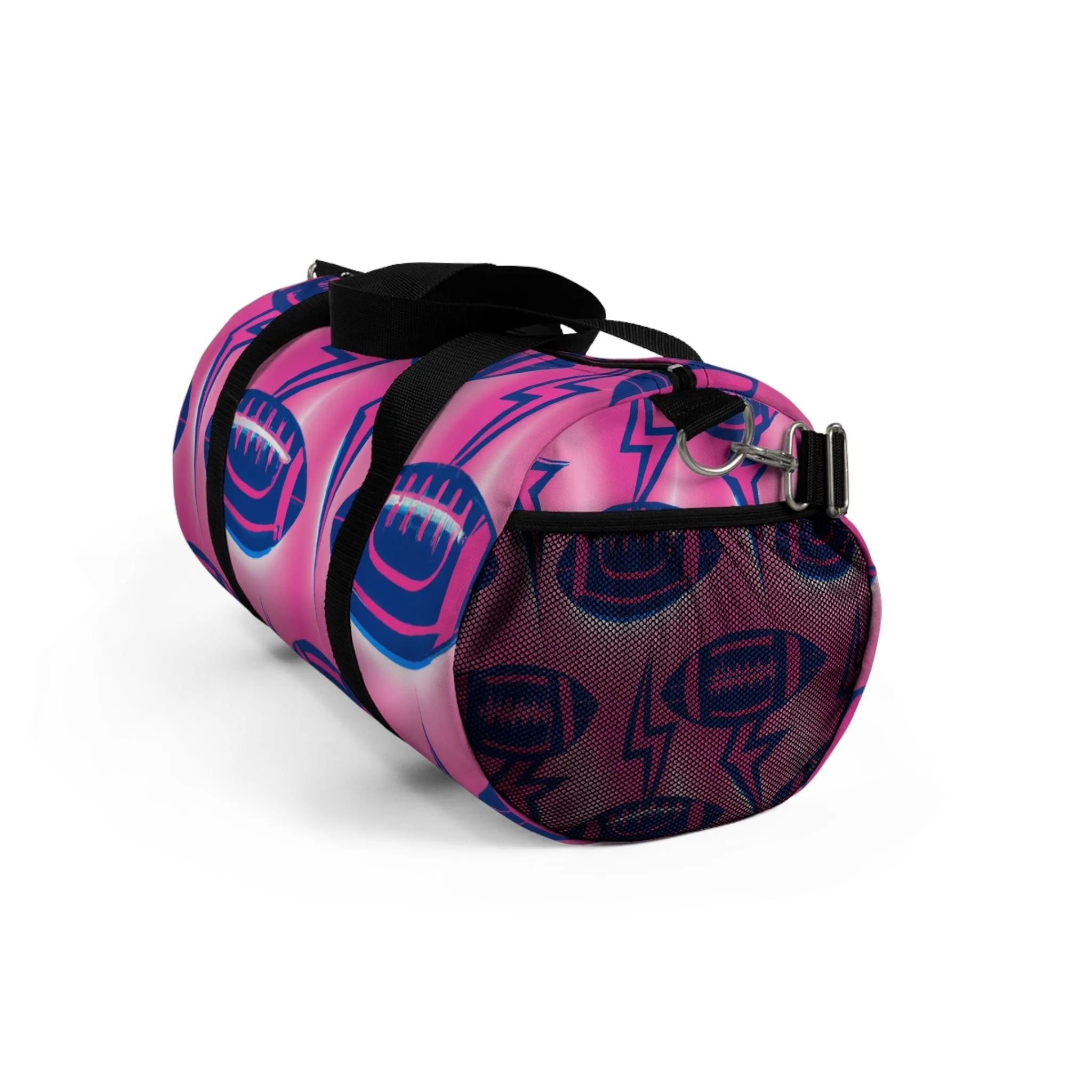 Pink American Football Lightning Duffel Bag