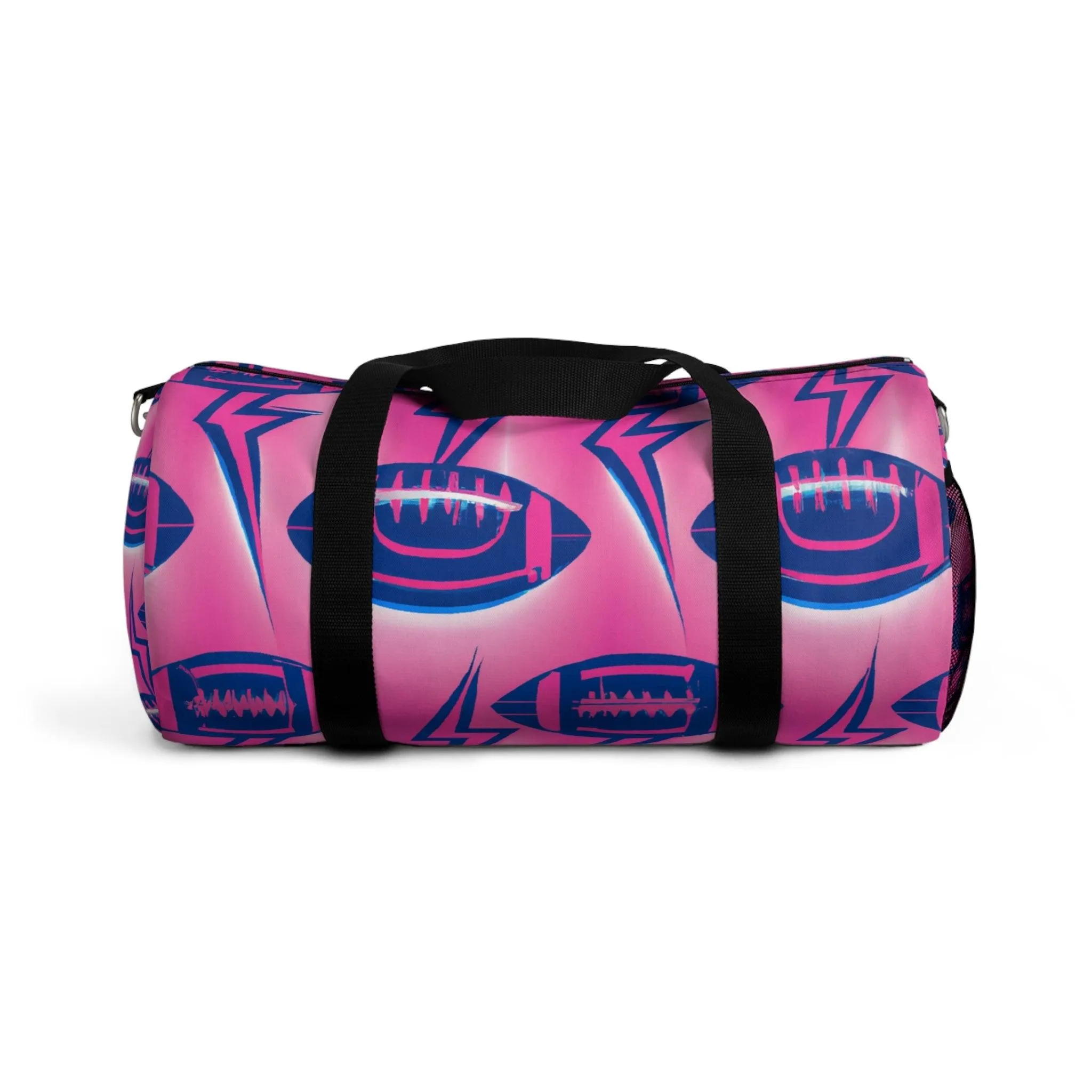 Pink American Football Lightning Duffel Bag