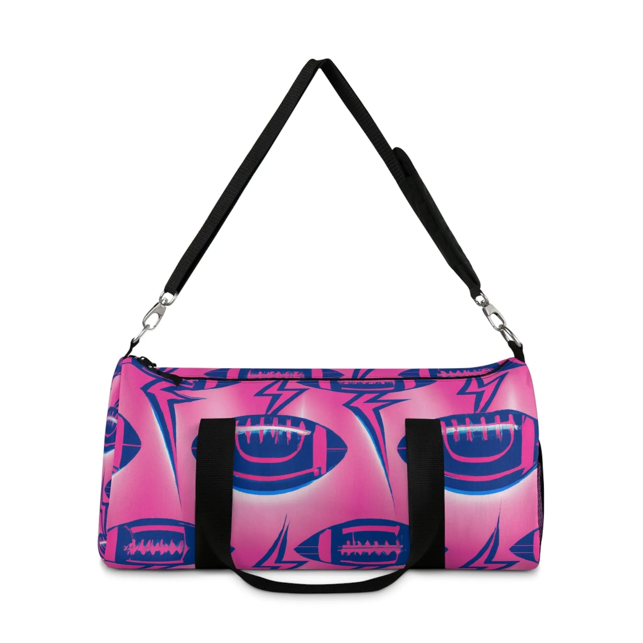 Pink American Football Lightning Duffel Bag