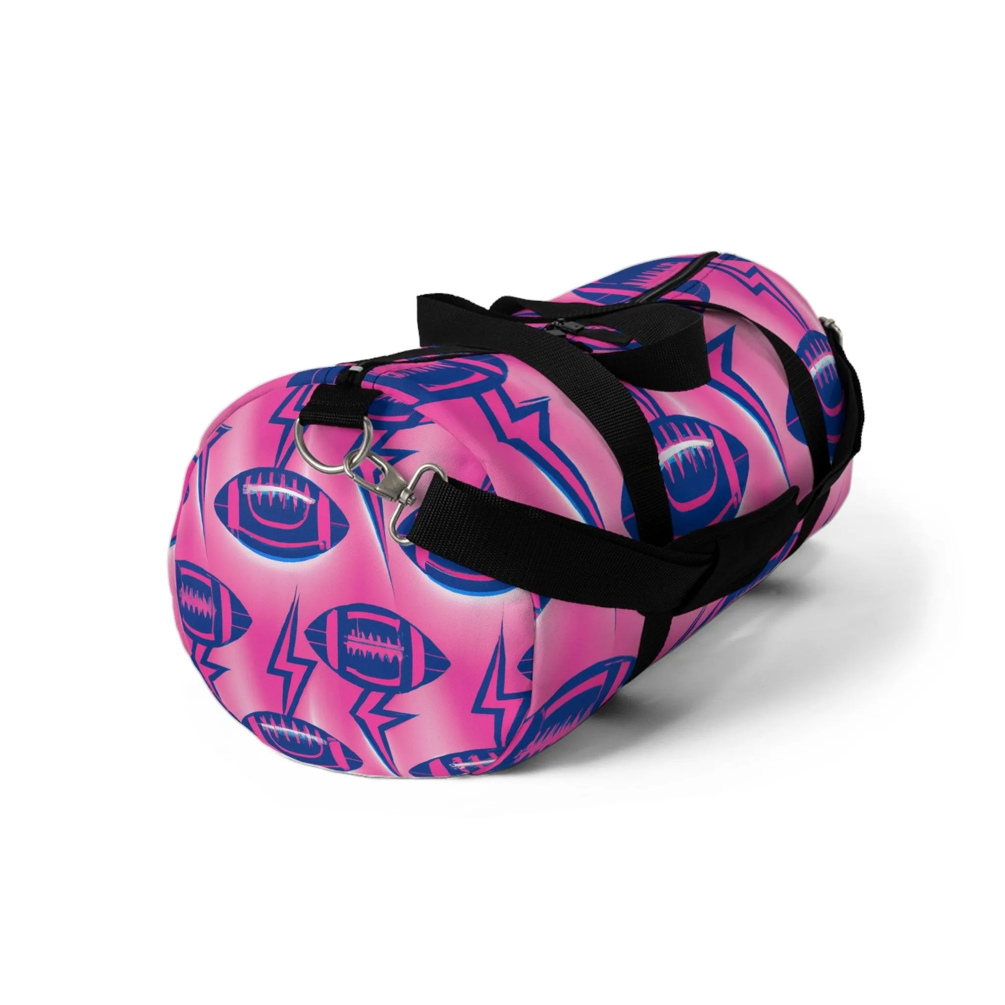 Pink American Football Lightning Duffel Bag