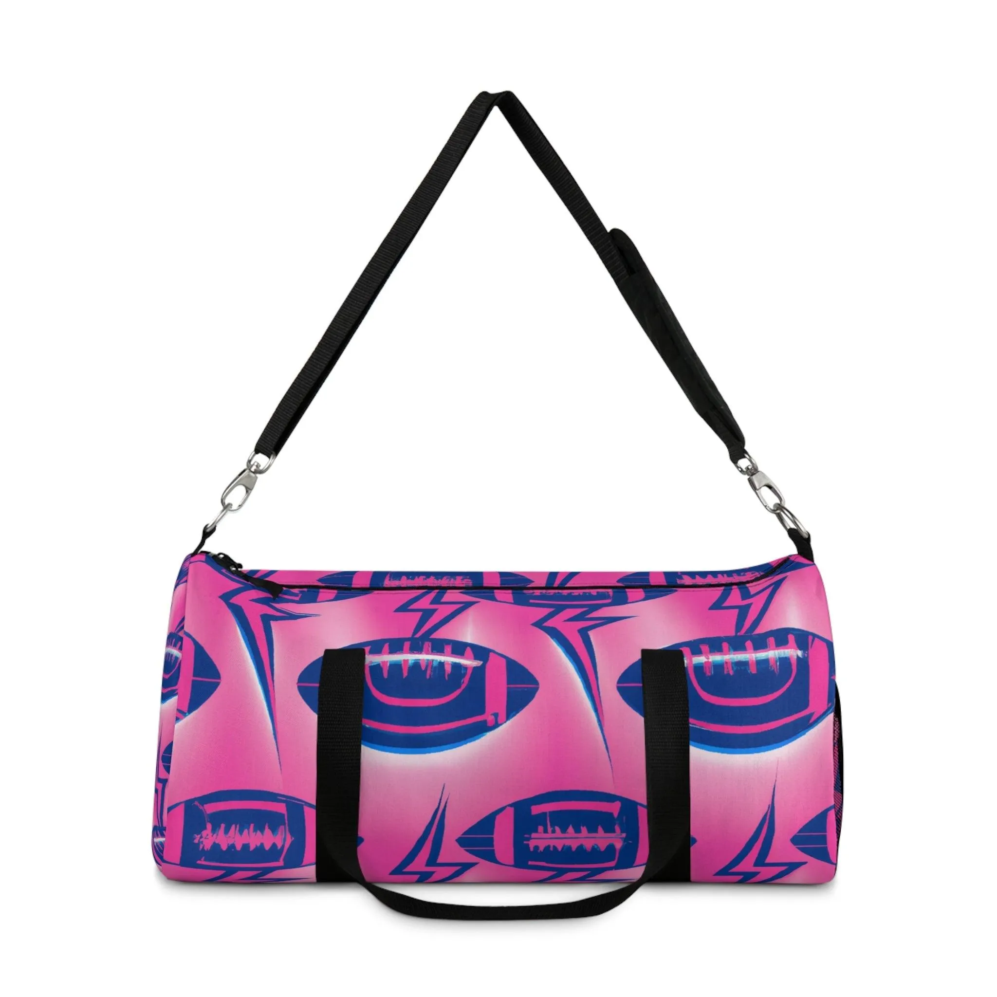 Pink American Football Lightning Duffel Bag