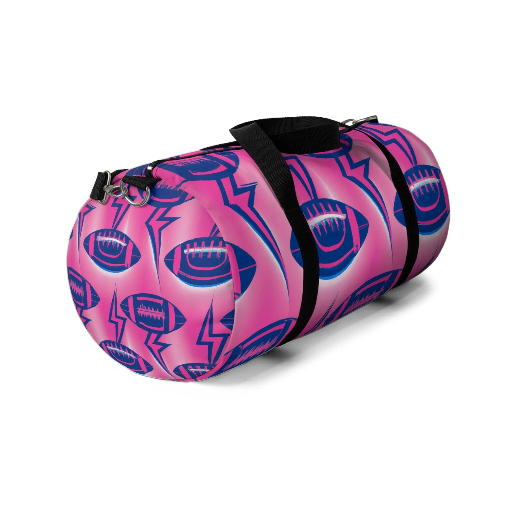Pink American Football Lightning Duffel Bag