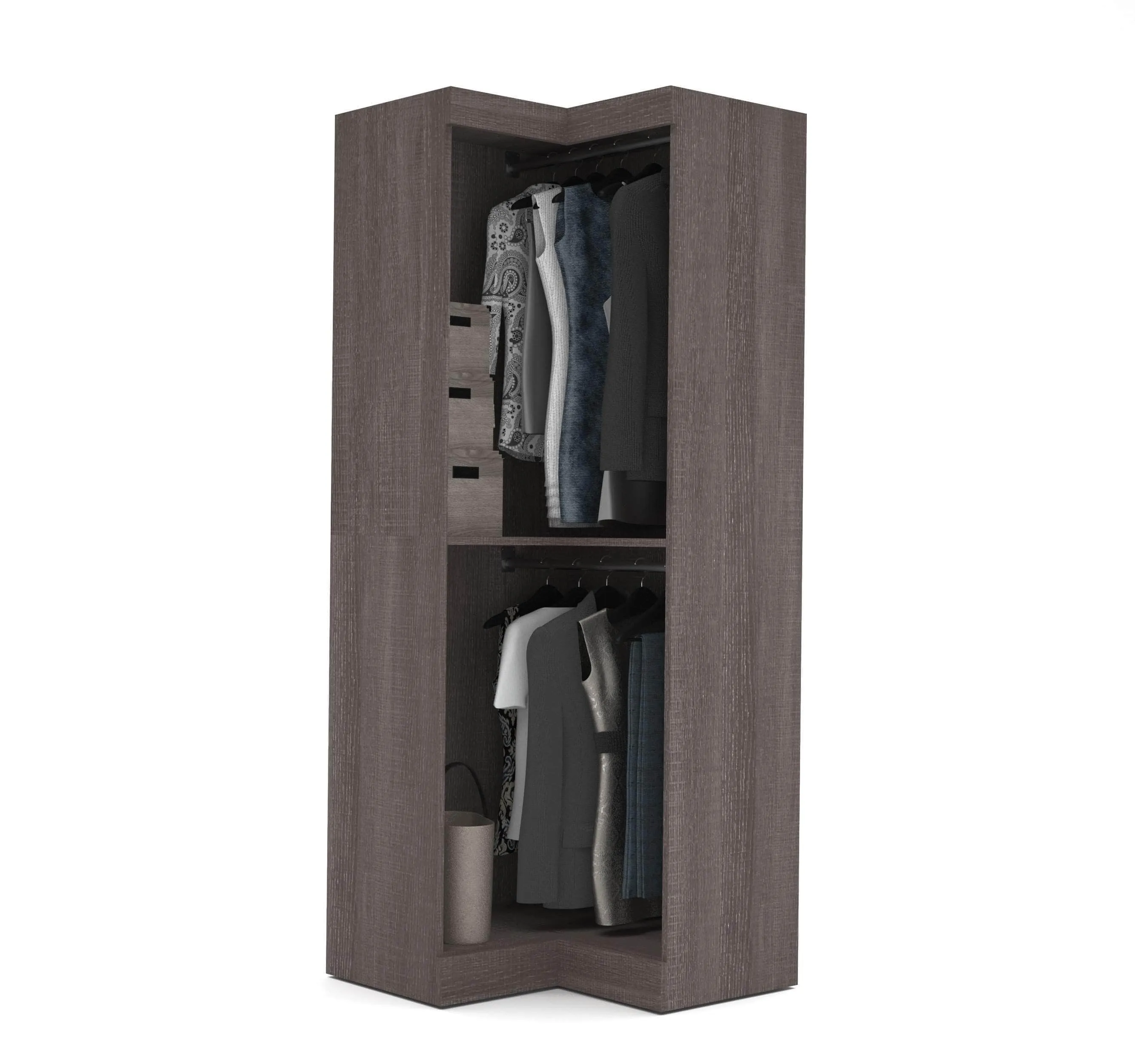 Pur 33W Corner Closet Organizer - Bark Grey