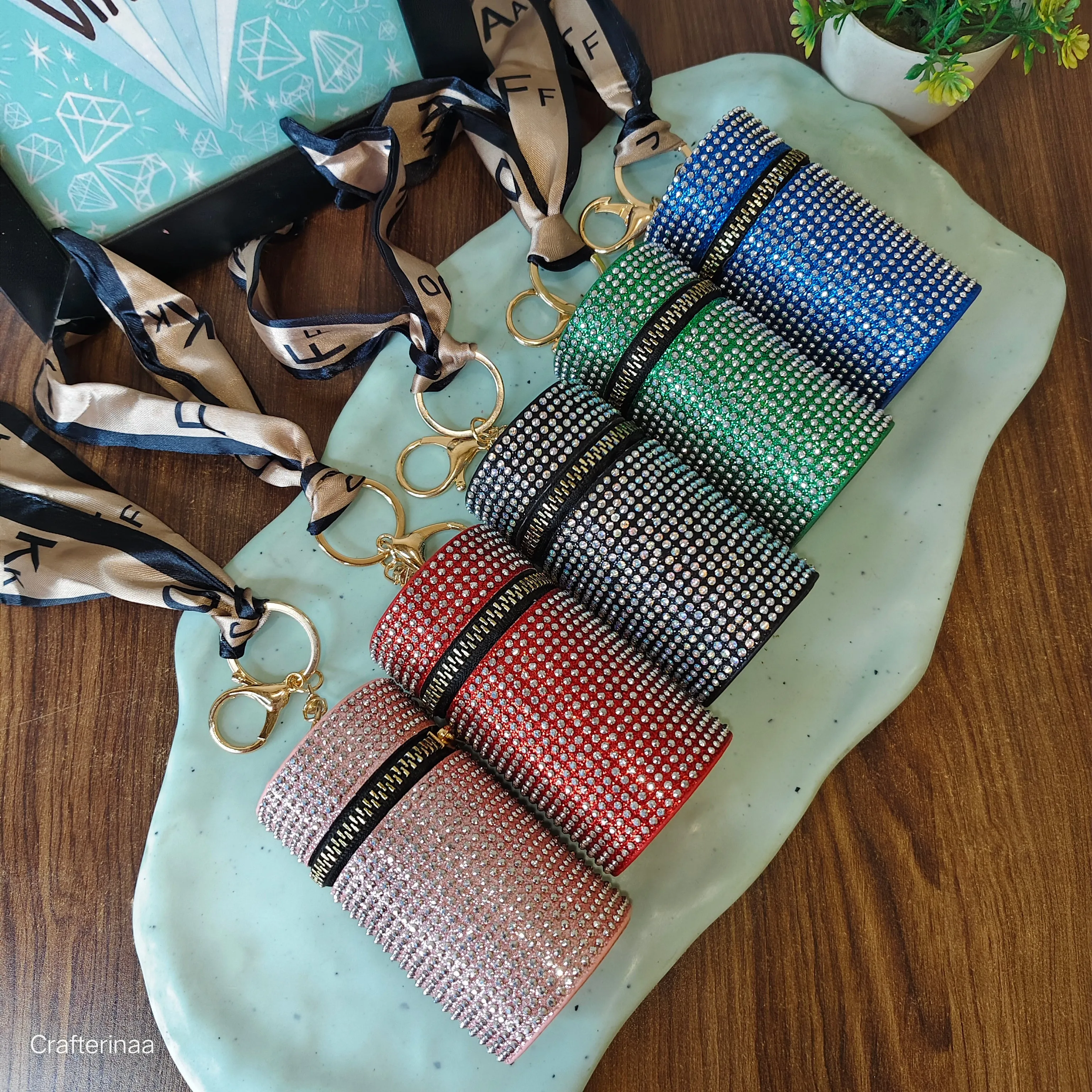 Rhinestone coin pouches