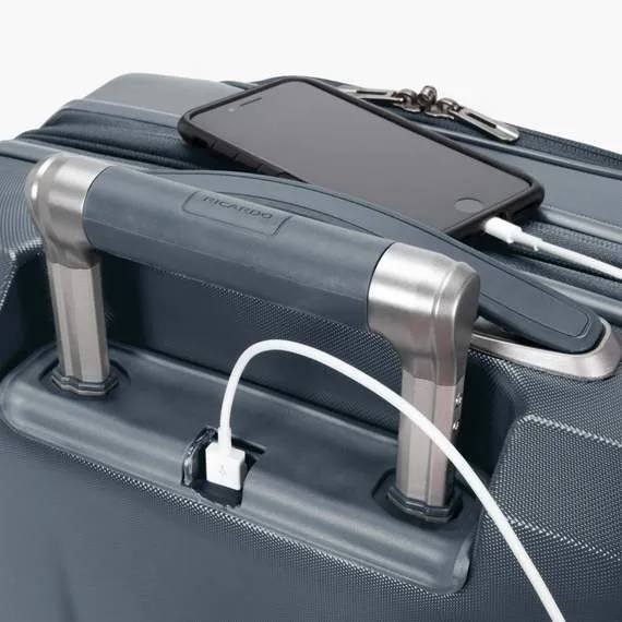 Ricardo Beverly Hills Cupertino Carry-On Spinner Luggage w/Built-In USB Charging Capability