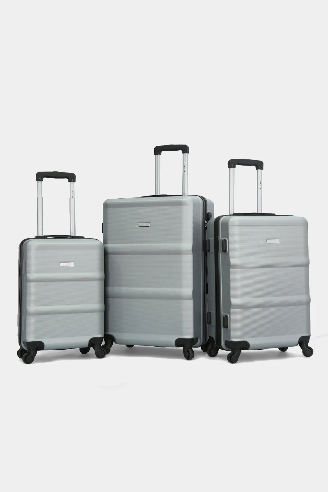 Silver Textured Trolley Set (3 Piece)
