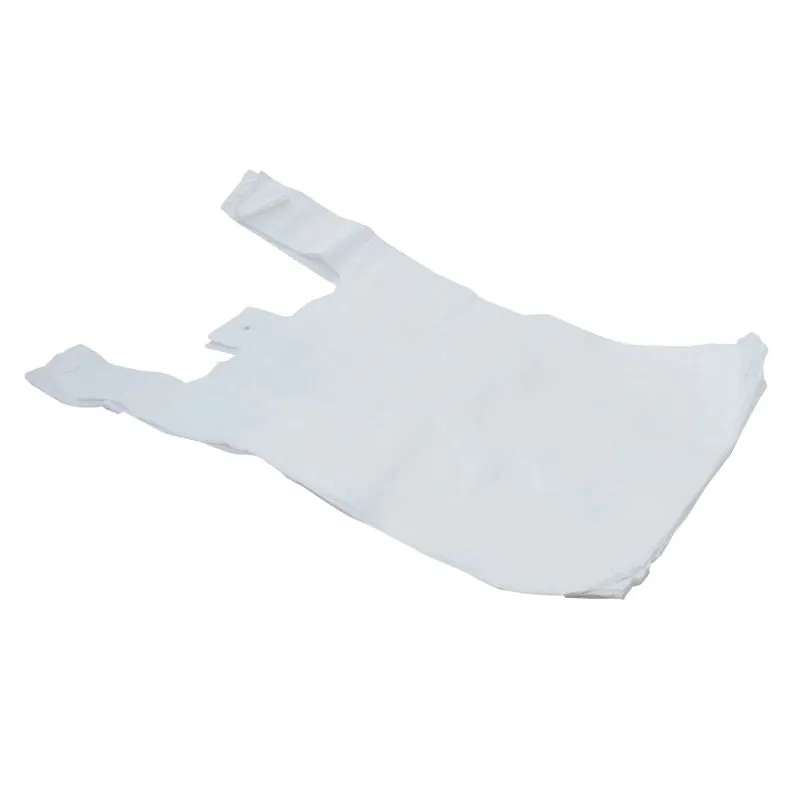 Small Vest Carrier Bags Tulip White