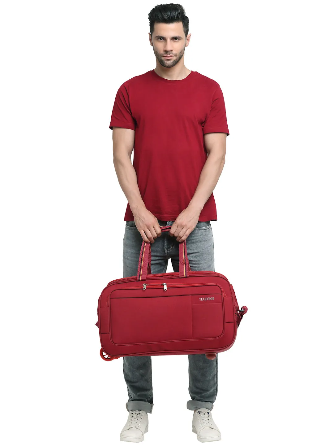 Teakwood Rolling Medium Duffel Bag (Red)