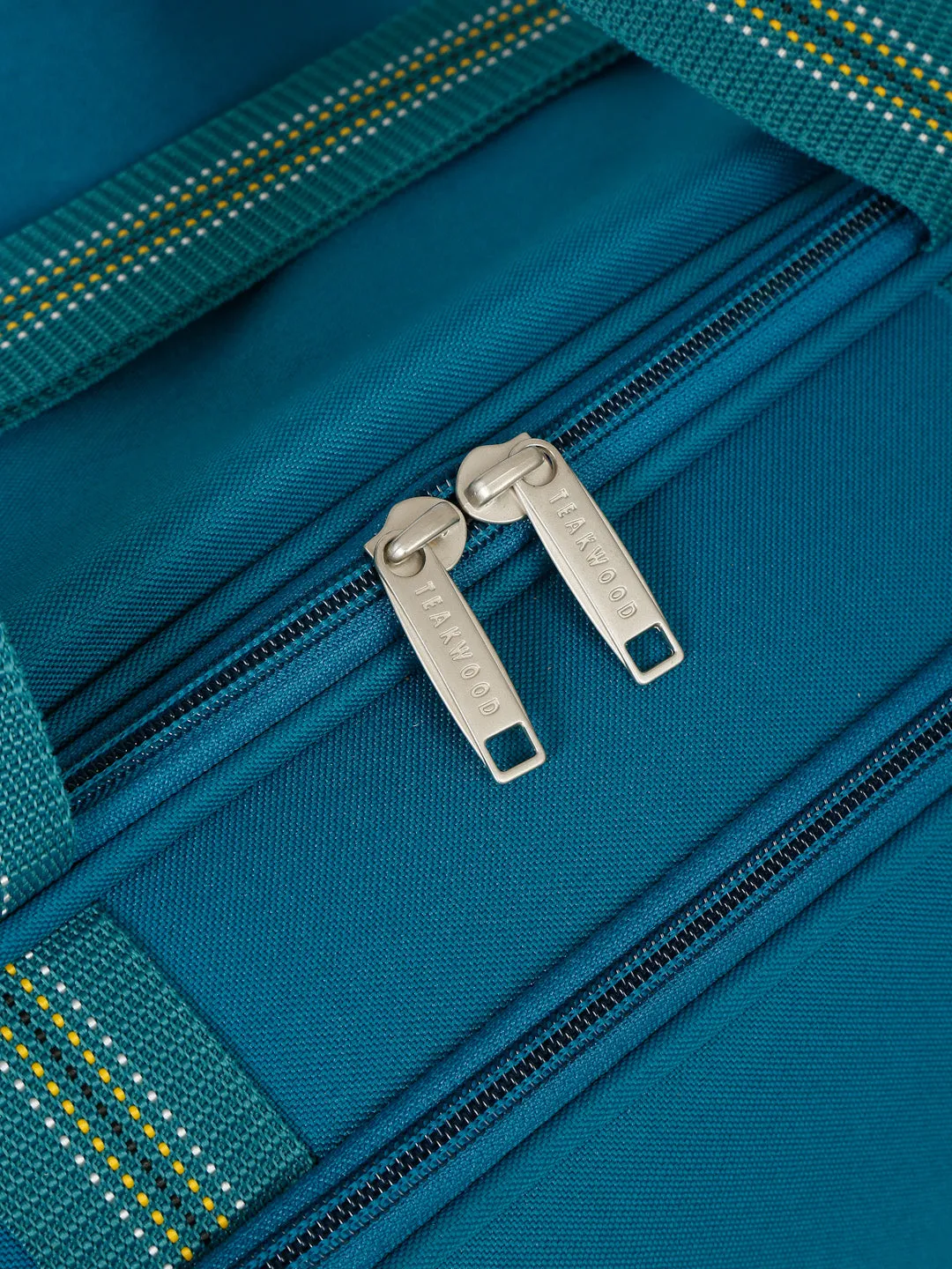Teal Printed Large Duffel Trolley Bag