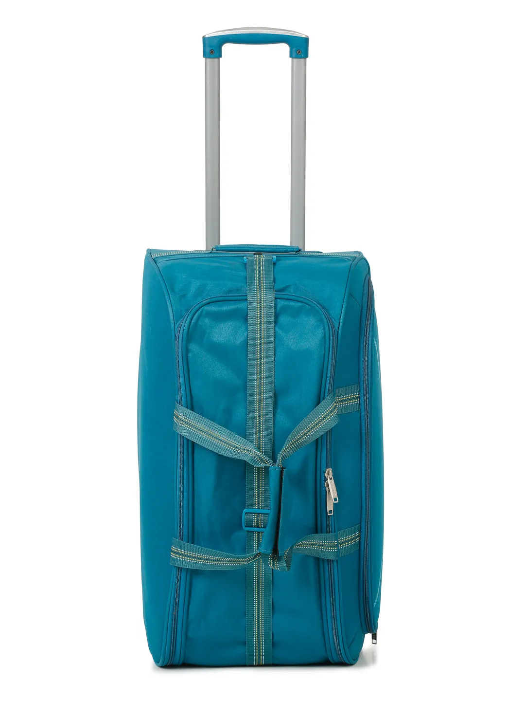 Teal Printed Large Duffel Trolley Bag