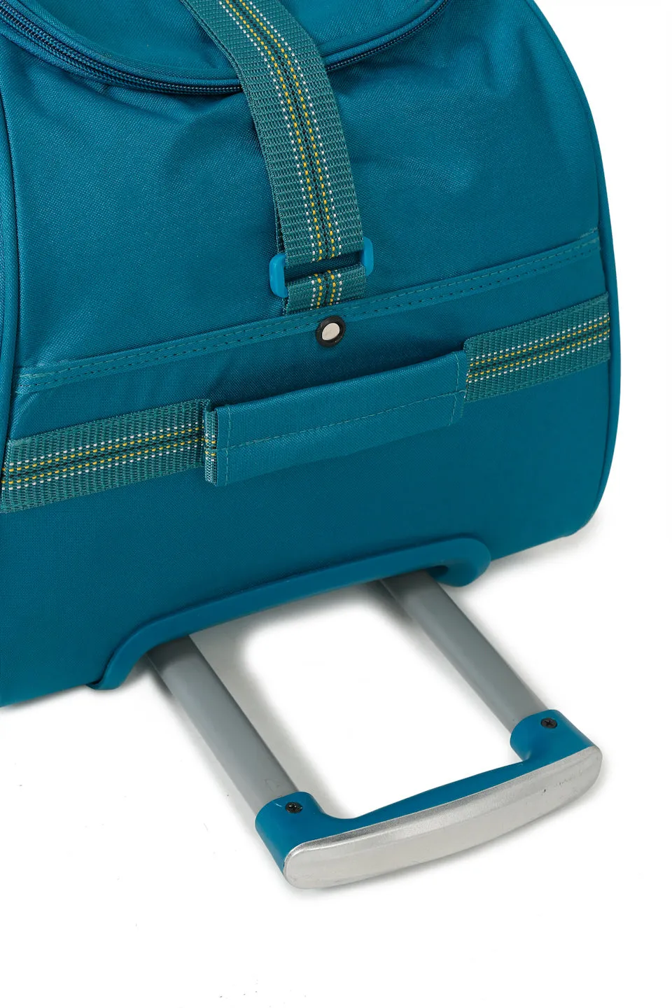 Teal Printed Large Duffel Trolley Bag