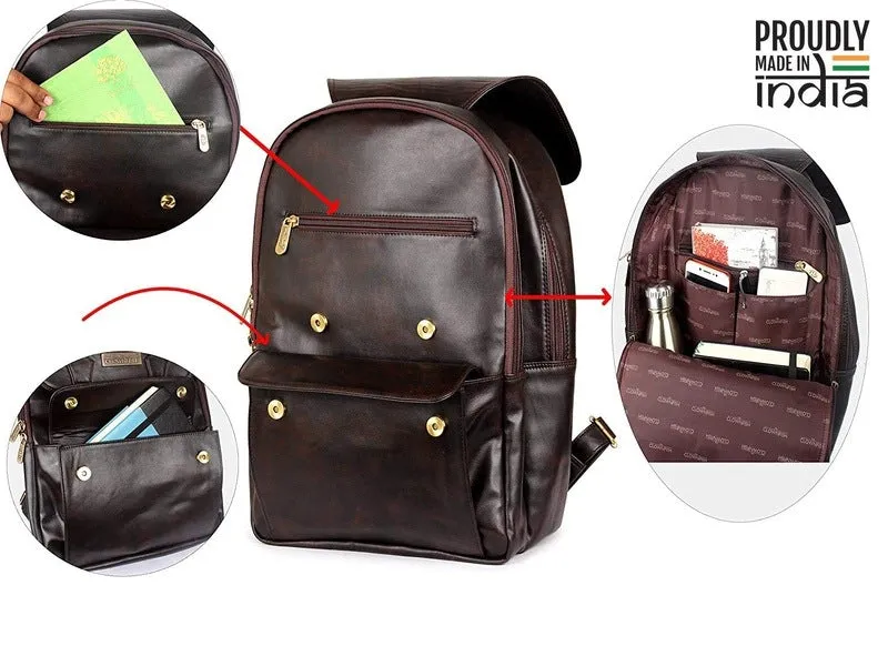 THE CLOWNFISH Hayden 25L Laptop Backpack - Water Resistant | Unisex | 15.6 Inch | Umber Brown
