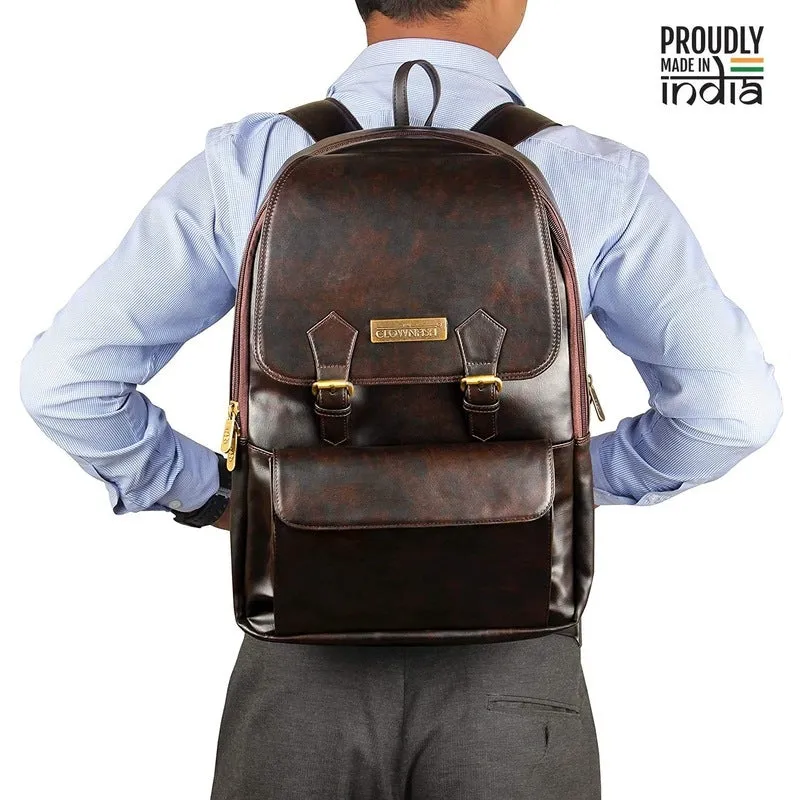 THE CLOWNFISH Hayden 25L Laptop Backpack - Water Resistant | Unisex | 15.6 Inch | Umber Brown