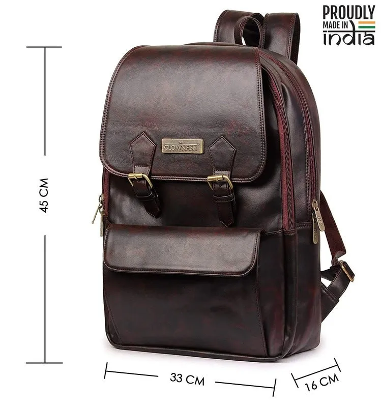 THE CLOWNFISH Hayden 25L Laptop Backpack - Water Resistant | Unisex | 15.6 Inch | Umber Brown