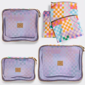 Travel Luggage Organizer Pods 6 piece set | Checker Preppy