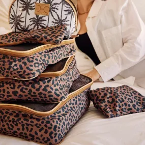 Travel Luggage Organizer Pods 6 piece set | Cheetah Coffee